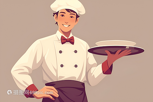 餐饮服务中的隐形英雄 端着菜品的服务员